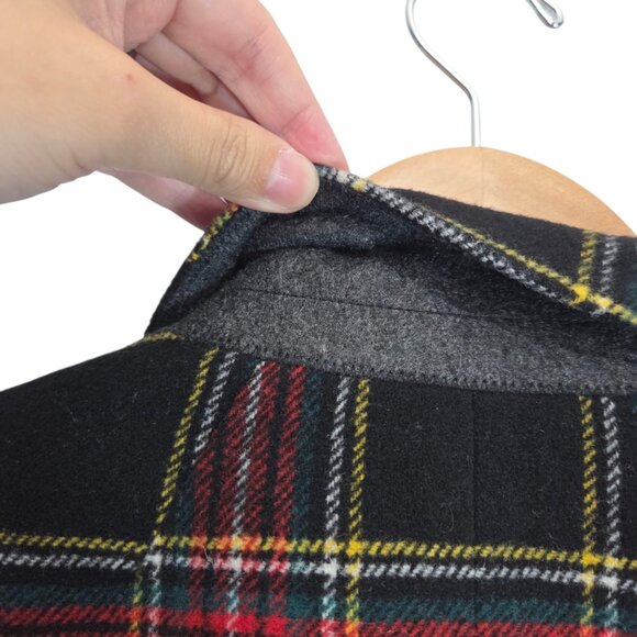 J Crew Stewart Tartan Wool-Blend Schoolboy Blazer Jacket Plaid Black Red Holiday - Picture 9 of 14